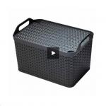 Strata Charcoal Grey Large 21L Handy Basket With Lid NWT5430