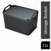 Strata Charcoal Grey Large 21L Handy Basket With Lid NWT5430