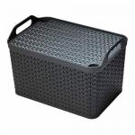 Strata Charcoal Grey Large 21L Handy Basket With Lid NWT5430