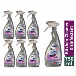 Domestos Pro Kitchen Cleaner Disinfectant Spray 750ml - PACK (6) NWT5432P