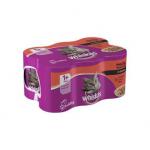 Whiskas 1+ Cat Tins Meaty Selection in Gravy 6x400g NWT5554