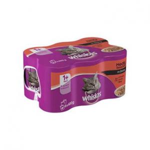 Photos - Cat Food Whiskas 1 Cat Tins Meaty Selection in Gravy 6x400g NWT5554 