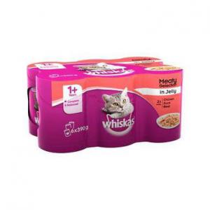 Whiskas 1 Cat Tins Meaty Selection in Jelly 6x390g NWT5555
