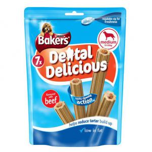 Image of Bakers Dental Delicious Beef Medium 200g 7 Sticks NWT5630