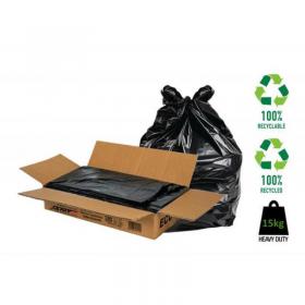 Black Refuse Sacks Bin Bags Heavy Duty 15kg CHSA (18x29x38) 200 Bags NWT567