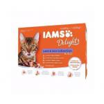 IAMS Delights Adult Cat Land & Sea Collection in Jelly 12x85g NWT5672