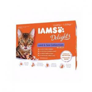 IAMS Delights Adult Cat Land & Sea Collection in Jelly 12x85g