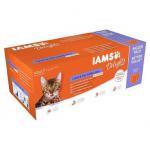 IAMS Delights Adult Cat Land & Sea Collection in Gravy 48x85g NWT5675