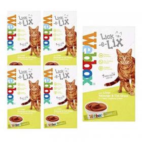 Webbox Lick-e-Lix Liver Sausage & Cat Grass Cat Treats 5 Sachets - PACK (17) NWT5680P