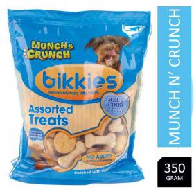 Munch & Crunch Dogs Bikkies Assorted Treats 350g - PACK (20) NWT5693P