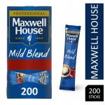 Maxwell House Mild Instant Coffee Box of 200 Sticks - PACK (4) NWT5708P