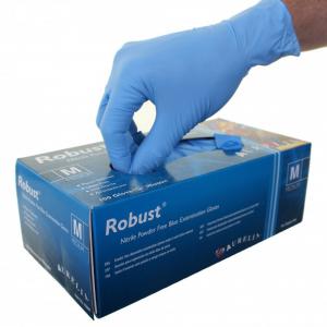 Robust Micro-Textured Blue Powder Free MEDIUM Nitrile Gloves 100s