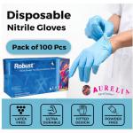 Aurelia ROBUST Micro-Textured Blue Powder Free SMALL Nitrile Gloves 100s NWT571-S
