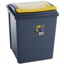 Cheap Stationery Supply of Wham Recycle It Yellow Bin & Lid 50 Litre Office Statationery
