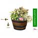 Fixtures Half Barrel Cask Tan 40cm x 27cm Medium Planter NWT5900