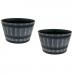 Fixtures Half Barrel Cask Grey 62cm x 38cm Extra Large Planter NWT5908