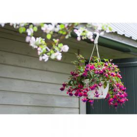 Fixtures White Garden Hanging Basket 25cm x 16cm NWT5910