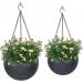 Fixtures Black Rattan Hanging Basket 25cm x 16cm NWT5914