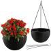 Fixtures Black Rattan Hanging Basket 25cm x 16cm NWT5914