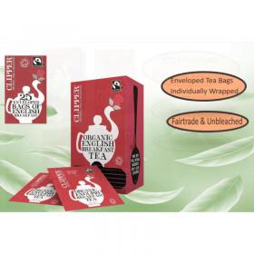 Clipper Fairtrade Organic English Breakfast Enveloped Infusion Tea 25 NWT593