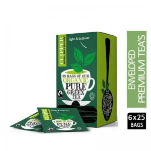 Clipper Organic Pure Green Tea Bags 25 Individually Wrapped Teabags