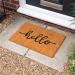 Fixtures Hello 33.5x60cm PVC Backed Coir Door Mat NWT5969