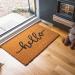 Fixtures Hello 33.5x60cm PVC Backed Coir Door Mat NWT5969