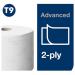 Tork T9 SmartOne 2 Ply Mini Toilet Roll 620 Sheets Pack 12s 472193 NWT6108