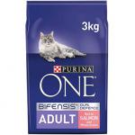 Purina ONE Adult Dry Cat Food Salmon & Wholegrain 3kg NWT6145