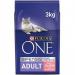 Purina ONE Adult Dry Cat Food Salmon & Wholegrain 3kg NWT6145