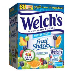 Welchs Fruit Snacks, Real Fruit 80 Pouches NWT6169