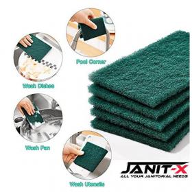 Janit-X Professional Use Large Kitchen Scourer Green 10 Pack NWT6197