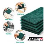 Janit-X Professional Use Large Kitchen Scourer Green 10 Pack - PACK (25) NWT6197P