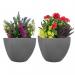 Strata Granite Square Top Round Base Planter 30cm GN561 NWT6272