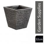 Strata Slate Pewter 32cm Short Planter (GN688-PEW) NWT6274