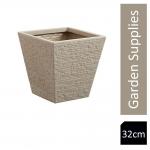 Strata Slate Stone 32cm Short Tapered Planter GN688 NWT6296