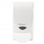 In the photo, there are six white SC Johnson soap dispensers from the Deb Stoko Proline Soap collection. Each dispenser has a capacity of 1 litre and is labeled with the brand name. The sleek, modern design and clean lines give a professional look.