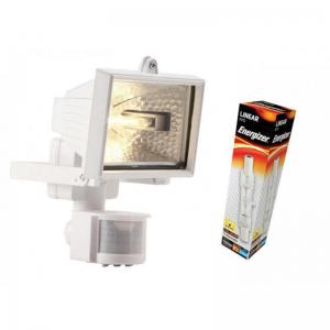 Powermaster 120W Eco Halogen PIR White Floodlight Free Bulb, Not part