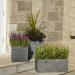 Strata Slate Pewter 32cm Short Square Planter GN686-PEW NWT6361