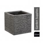 Strata Slate Pewter 32cm Short Square Planter (GN686-PEW) NWT6361