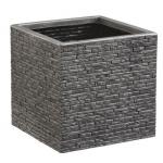 Strata Slate Pewter 38cm Tall Square Planter GN687-PEW NWT6362