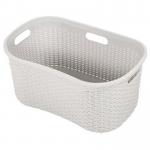 Addis Light Grey Rattan Hipster Laundry Basket NWT6405
