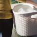 Addis Light Grey Rattan Hipster Laundry Basket NWT6405