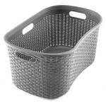 Addis Charcoal Rattan Hipster Laundry Basket NWT6406