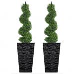 Fixtures Glaze Wave High Gloss LARGE Planter Black Indoor or Outdoor NWT6418