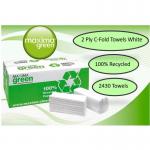 Maxima Green Two Ply C-Fold Hand Towels White 15x162s NWT642