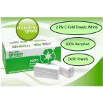 Maxima Green Two Ply C-Fold Hand Towels White 15x162s 2430 NWT642
