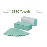 Maxima Green Single Ply C-Fold Hand Towels Green 12x240s NWT643