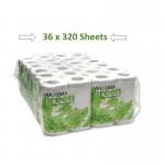 Maxima Green Toilet Rolls White 320 Sheet x 36s NWT645