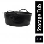 Gorilla Flexi Tub Black Recycled Shallow 15 Litre NWT6465